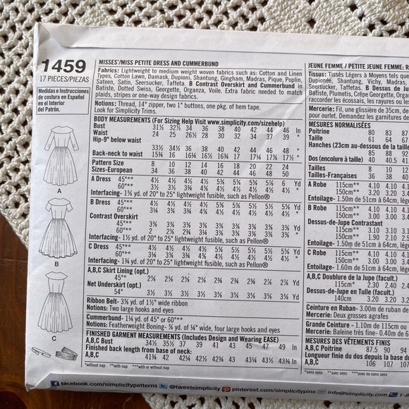 Simplicity 1950s vintage style pattern 1459 sizes 16-24 - Picture 2 of 2